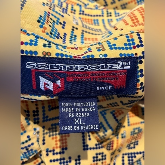 Y2K Southpole Shirt Mens XL Pac-Man Video Game Graphic All Over Print Hip Hop - Picture 10 of 12